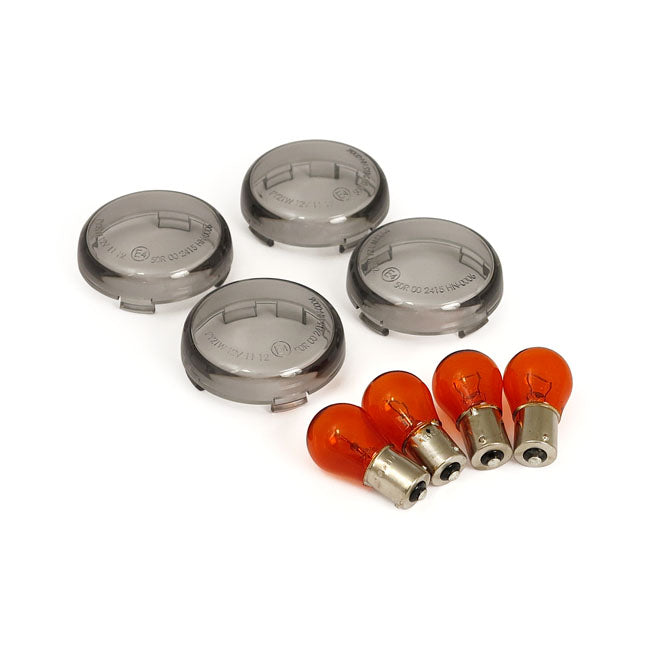 MCS Bullet Turn Signal Lens Kit, Smoke – 2000–2025 H-D with Bullet Turn Signals…