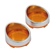 MCS Turn Signal Lens Set with Visor. Amber Lens – 2000–2023 H-D with Bullet Turn Signals…