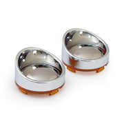 MCS Turn Signal Lens Set with Visor. Mirror Amber Lens – 2000–2023 H-D with Bullet Turn Signals…