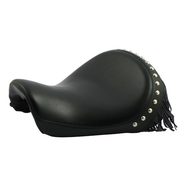 Le Pera, Sanora Solo Seat. Smooth With Fringes for 04-20 XL (Excl. 07-09 XL) With 4.5 Gallon Fuel Tank