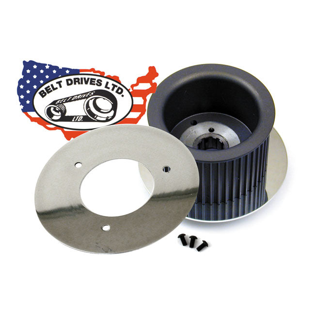 Belt Drives Ltd. Alternator Cover Plate. Polished – 1970–2006 Big Twin with Open Belt Drives