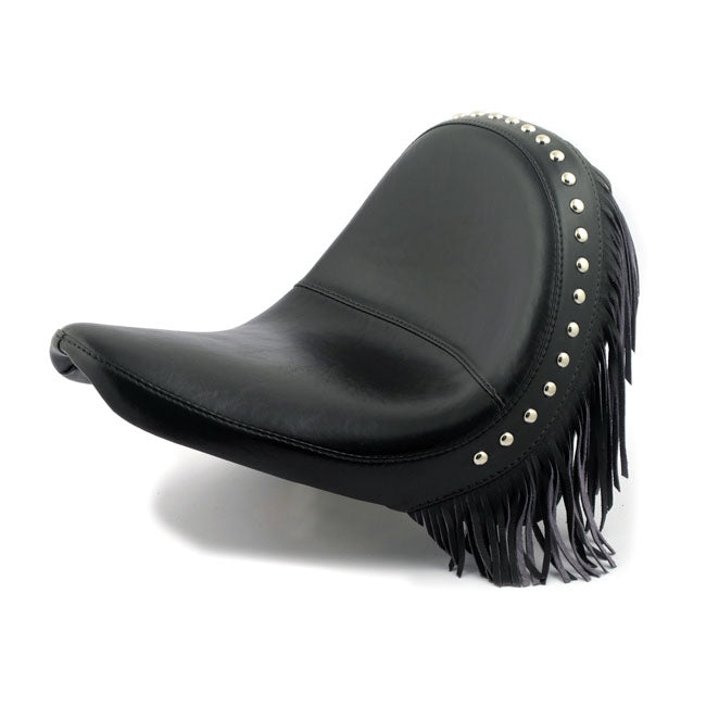 Le Pera, Monterey Solo Seat. Smooth With Fringes for 00-07 Softail (Excl. FXSTD Deuce) With Up To 150mm tyre, Frame Mounted