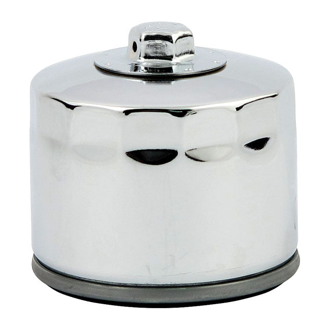 Spin-On Oil Filter With Top Nut. Chrome