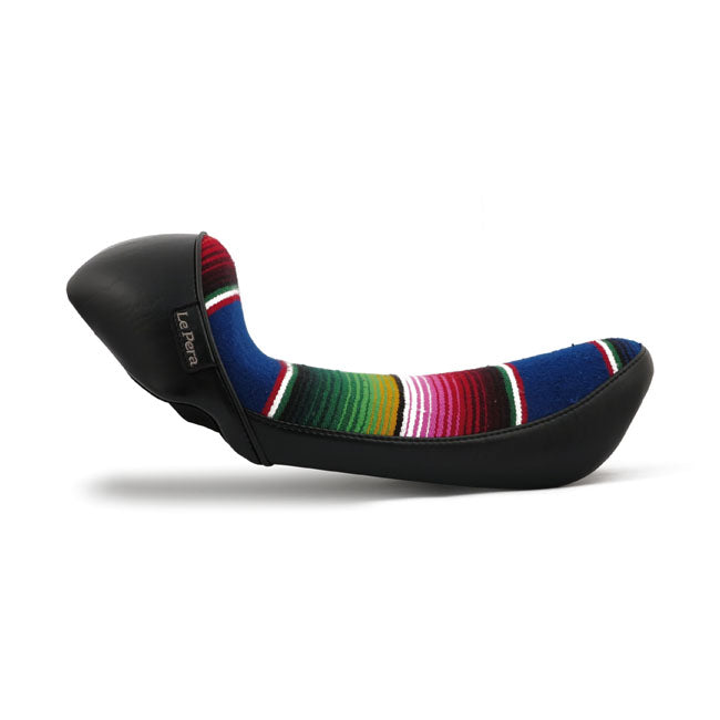 Le Pera, Stubs Cafe Solo Seat. Black, Mex Blanket for 06-17 Dyna