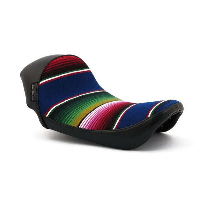 Le Pera, Stubs Cafe Solo Seat. Black, Mex Blanket for 06-17 Dyna