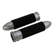 MCS Handlebar Grip Set, Bullet. Chrome – 1996–2022 H-D with Dual Throttle Cables