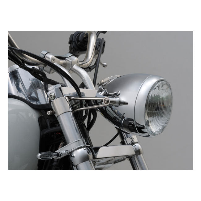 MCS Bracket for ''Vintage'' Headlamp. 41mm Fork Tubes. Polished SS