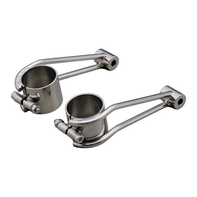 MCS Bracket for ''Vintage'' Headlamp. 41mm Fork Tubes. Polished SS