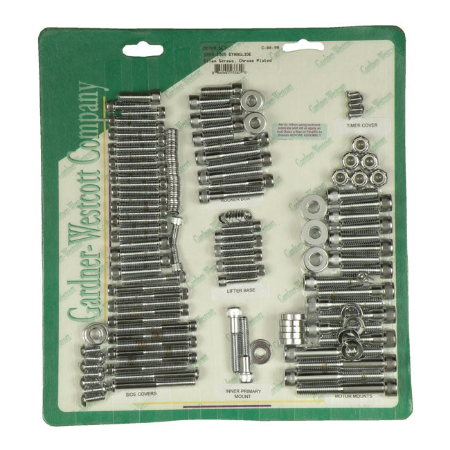 GW MOTOR SCREW SET CHROME ALLEN 99-05 DYNA