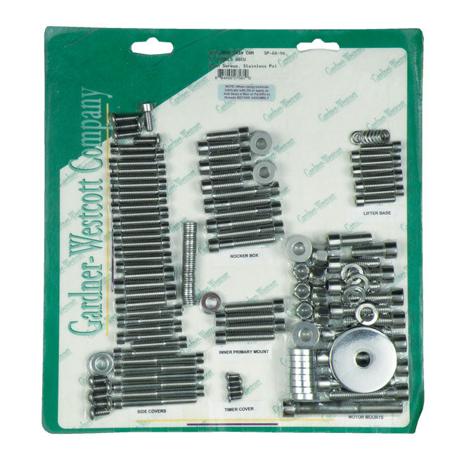Gardner-Westcott Motor Screw Set, Polished SS Allen – 1999–2006 FLT/Touring