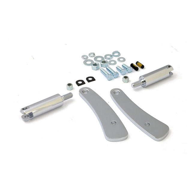 MCS Adjustable Dyna Highway Peg Mount Kit, Chrome – 1991–2017 Dyna (with Mid Controls)