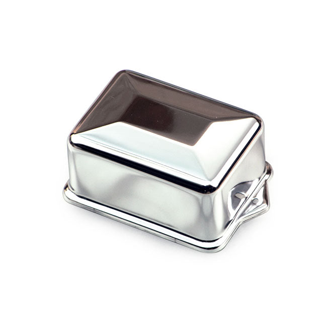 MCS Voltage Regulator Cover. Delco Style. Chrome – 1967–1977 XL Sportster; 1965–1969 FL