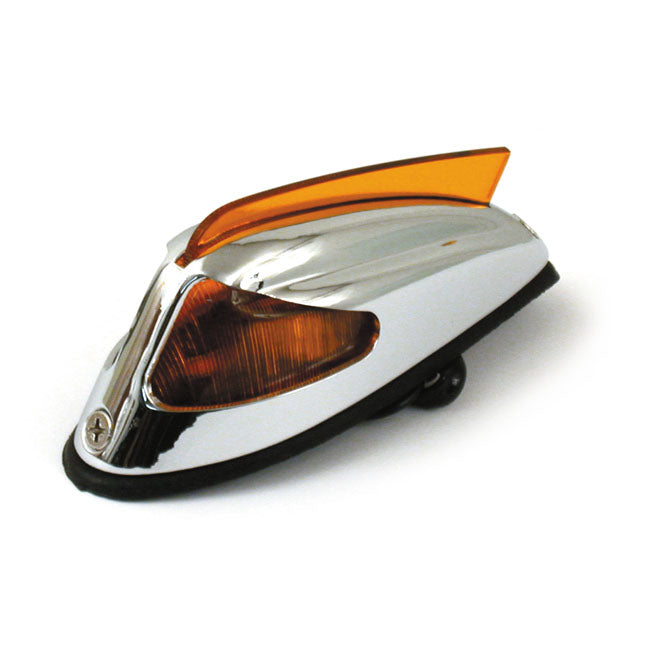 MCS 50-57 Style Front Fender Light. Chrome, Amber Lens – Universal
