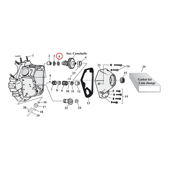 MCS Thrust Washer Camshaft. .050" – 1936–1999 Big Twin