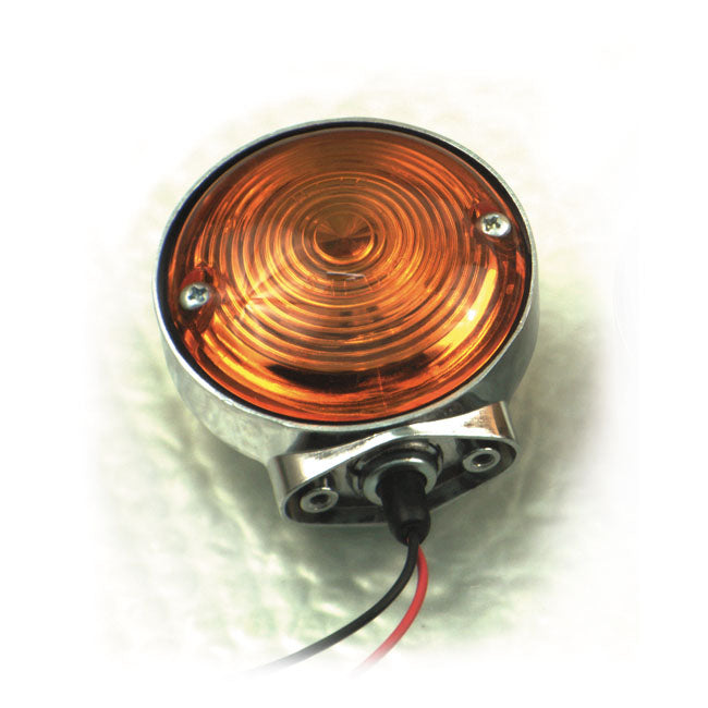 MCS FL 63-85 Style Turn Signal Assembly. Amber Lens – 1963–1985 FL; FLH