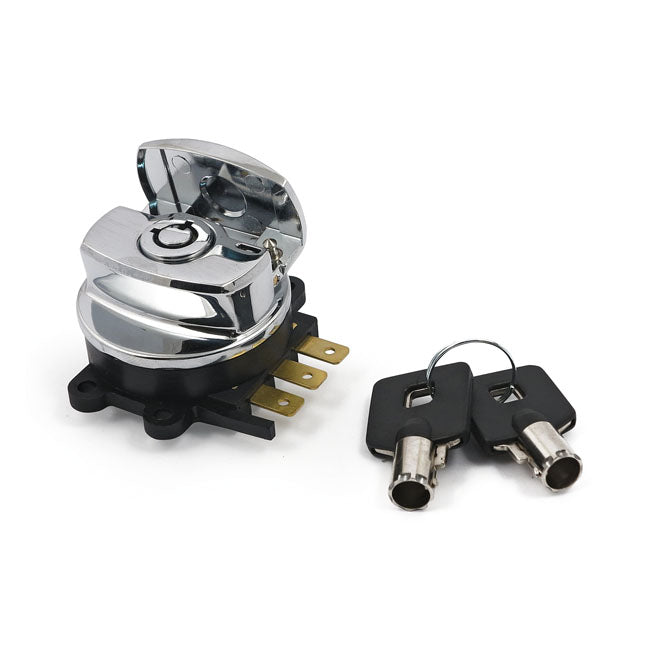 MCS 96-Up Ignition Switch, Side Hinge Type. Chrome – 1996–2010 Softail; 1993–2011 FXDWG…