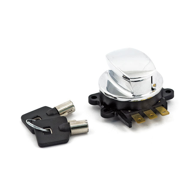 MCS 96-Up Ignition Switch, Side Hinge Type. Chrome – 1996–2010 Softail; 1993–2011 FXDWG…