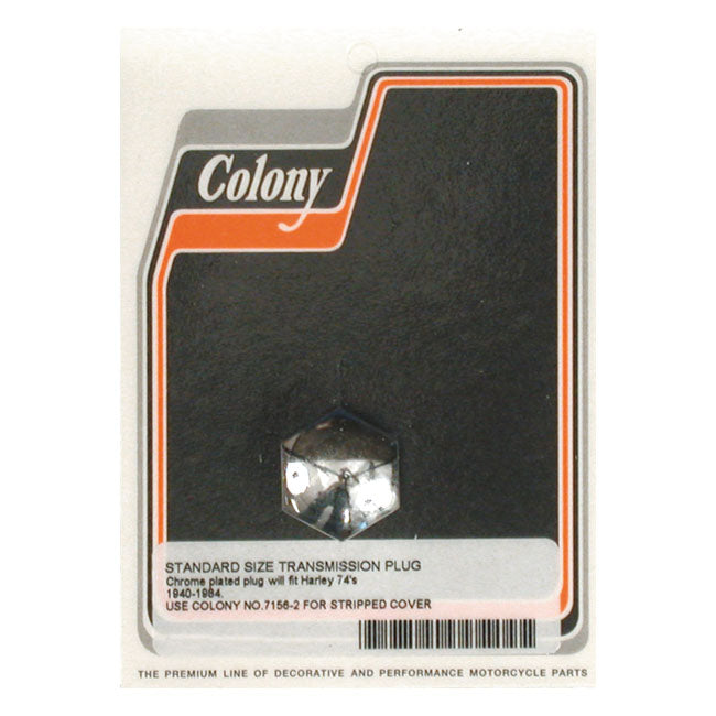 Colony Transmission Fill Plug. Domed Hex Style – 1936–1986 4-Speed Big Twin