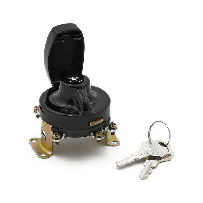 MCS FL Style Ignition Switch. 5-Pole, Flat Key, Black – 1936–1972 FL