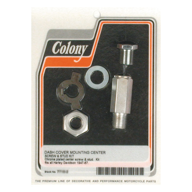 Colony Dash Screw & Nut Kit. Chrome – 1947–1967 FL; Customs without Choke Knob…