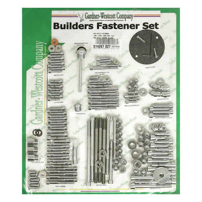 GW BUILDERS FASTENER SET POLISH. ALLEN 91-95 FXR, FLT