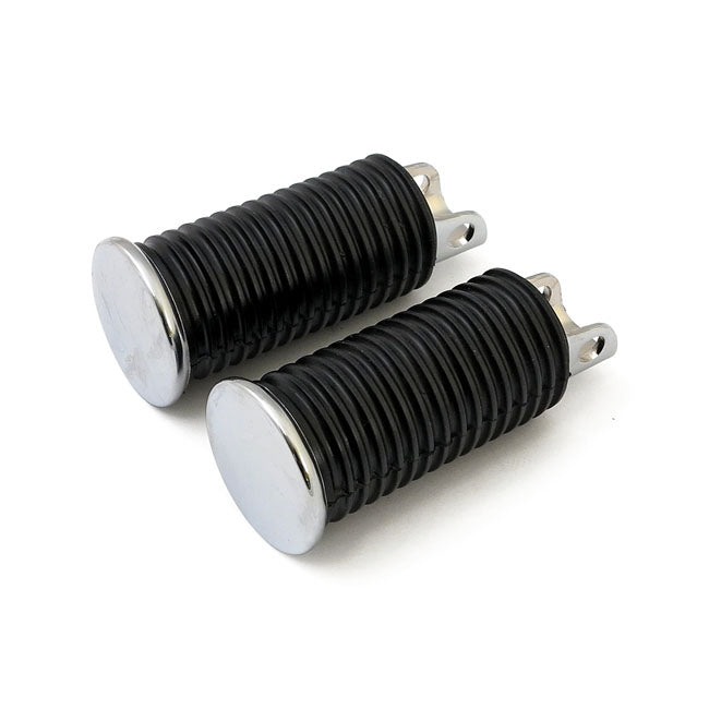 MCS OEM Style Foot Pegs, Large Diameter. Chrome End Cap – OEM 50906-85 – 1952–1990 K; XL Sportster; FL; FX Rider…