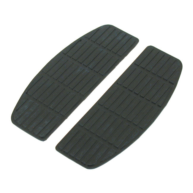 MCS Traditional Shaped Floorboard Pads. Rider. Black – 1966–1990 FL; FLST; FLT/Touring