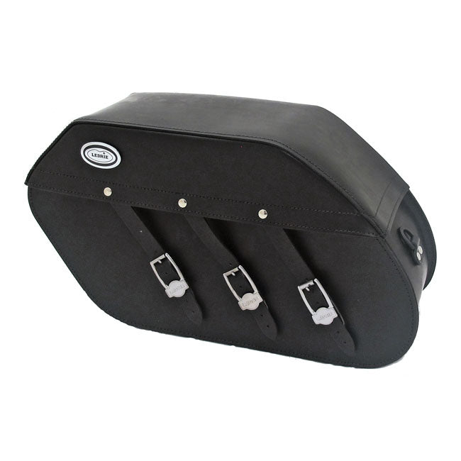 MCS Reinforced Rigid Leather Saddlebag Set. 22 Liter – Universal