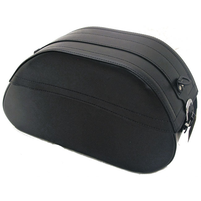 MCS Reinforced Rigid Leather Saddlebag Set. 32 Liter – Universal