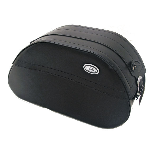 MCS Reinforced Rigid Leather Saddlebag Set. 32 Liter – Universal