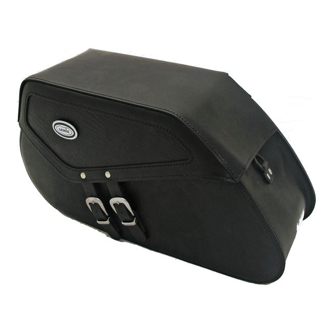 MCS Reinforced Rigid Leather Saddlebag Set. 25 Liter – Universal