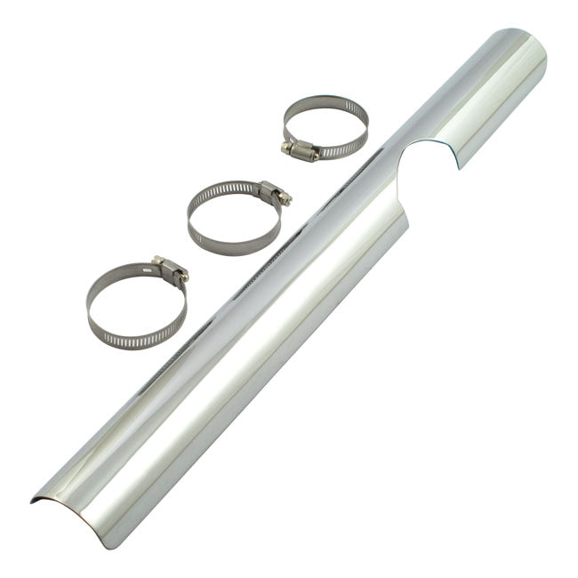 MCS FLT Header Heat Shield, Lower Right. Chrome – 1981–1991 FLT/Touring