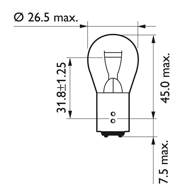 Philips Taillight Light Bulb PR21/5W, Red Lens