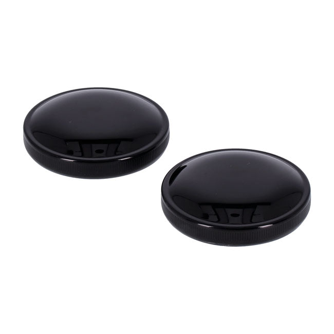 MCS Gas Cap Set, Late Style. Gloss Black – 1936–1982 H-D