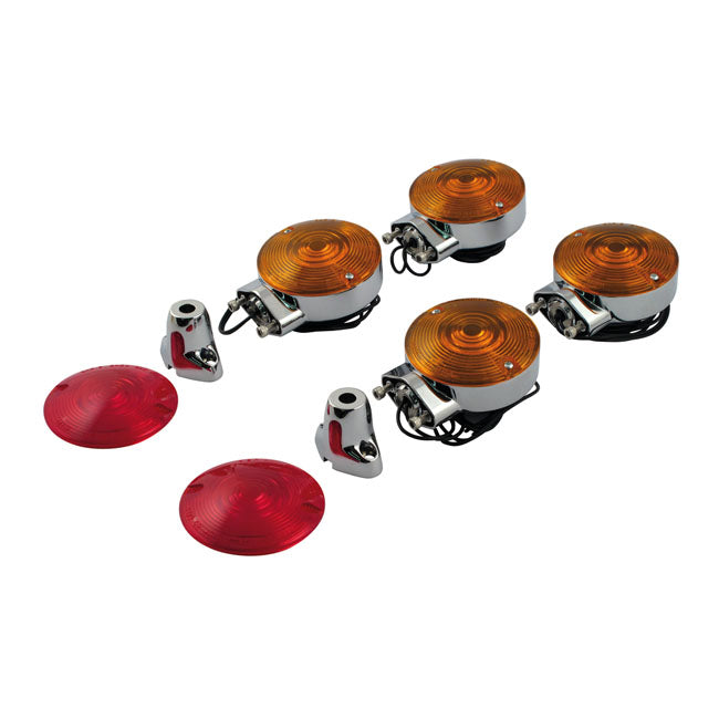 Chris Products 86-Up FL Style Turn Signal Kit. Chrome – 1986–2023 FLT/Touring with Flat Style…