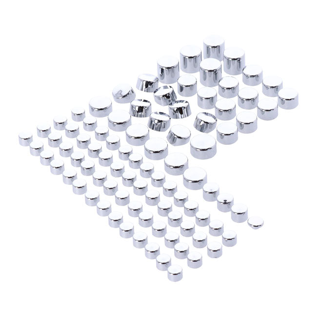 MCS Smoothtopps, Push-On Cover Set (86pc). Chrome – 1999–2005 Dyna