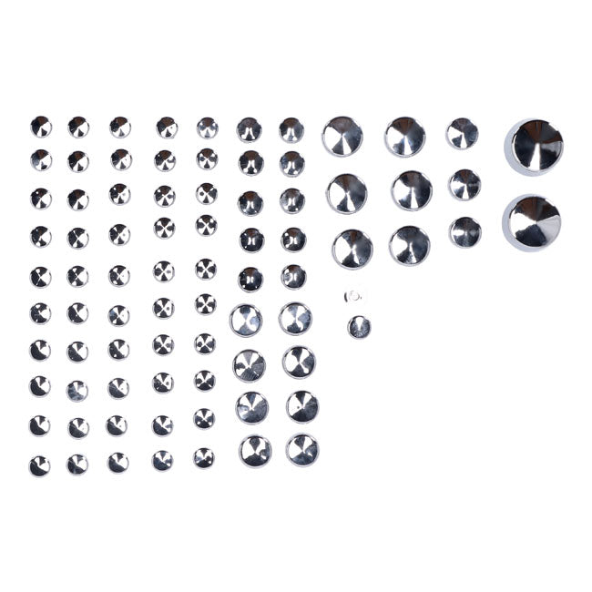 MCS Smoothtopps, Push-on Cover Set (81Pc). Chrome – 2007–2017 Softail