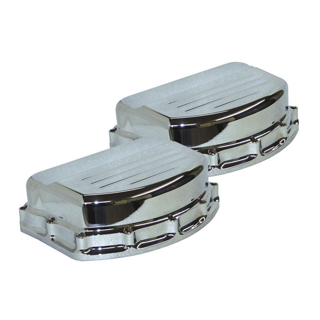 Paughco Rocker Covers. Custom Style Aluminum. Chrome – 1948–1965 Panhead