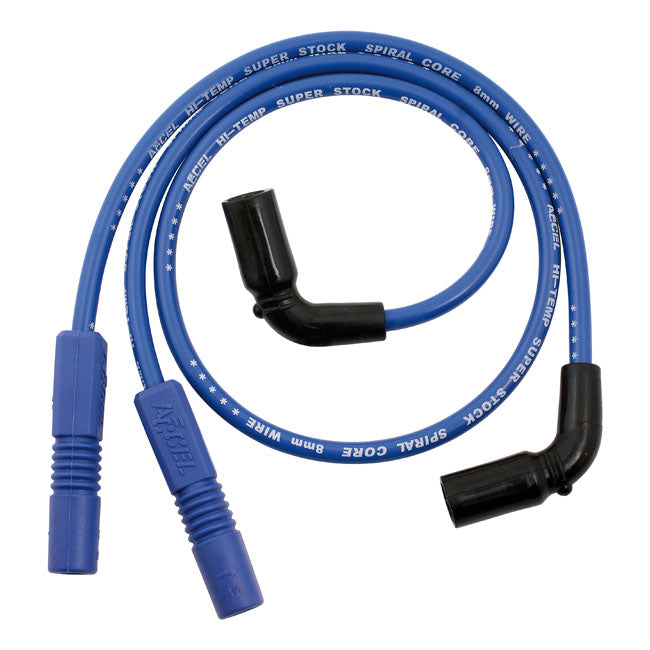 Accel 8mm Ferro Spiral Core Spark Plug Wire Set. Blue – 2009–2016 FLT/Touring