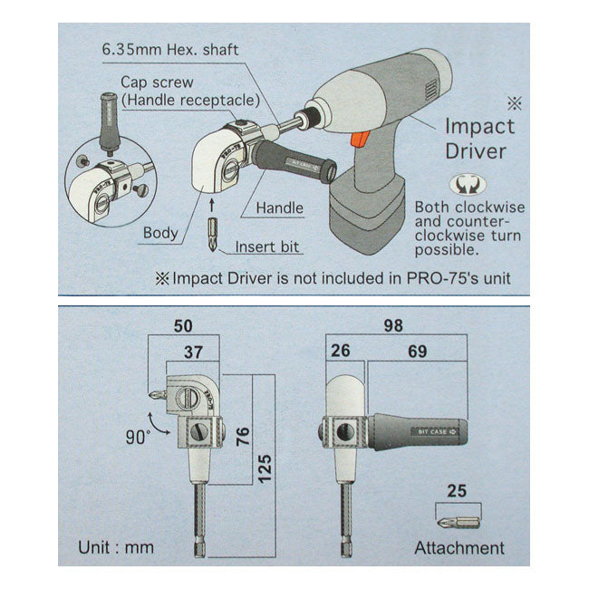 Tengtools Pro-75 L-Drive for Electric Drill – Universal