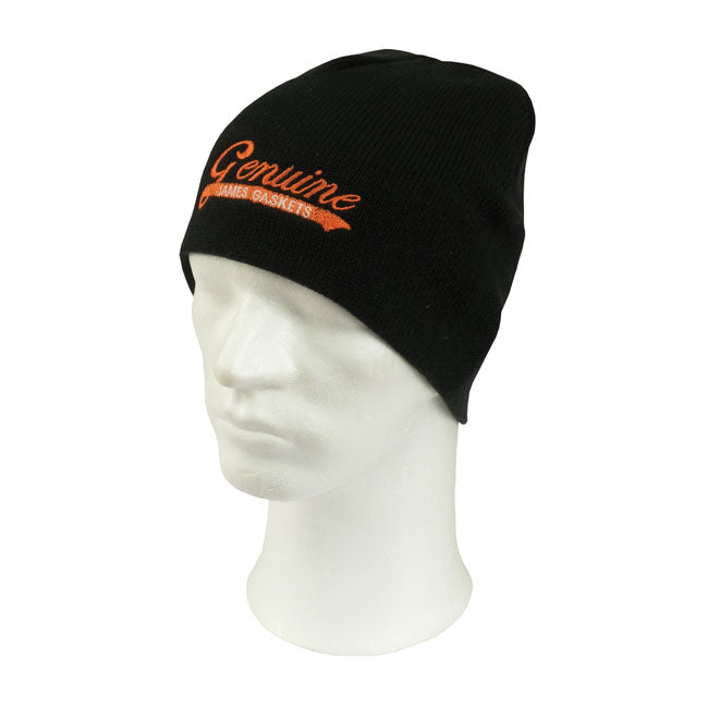 JAMES GASKET BLACK BEANIE WITH LOGO - <br><br>Part #526148