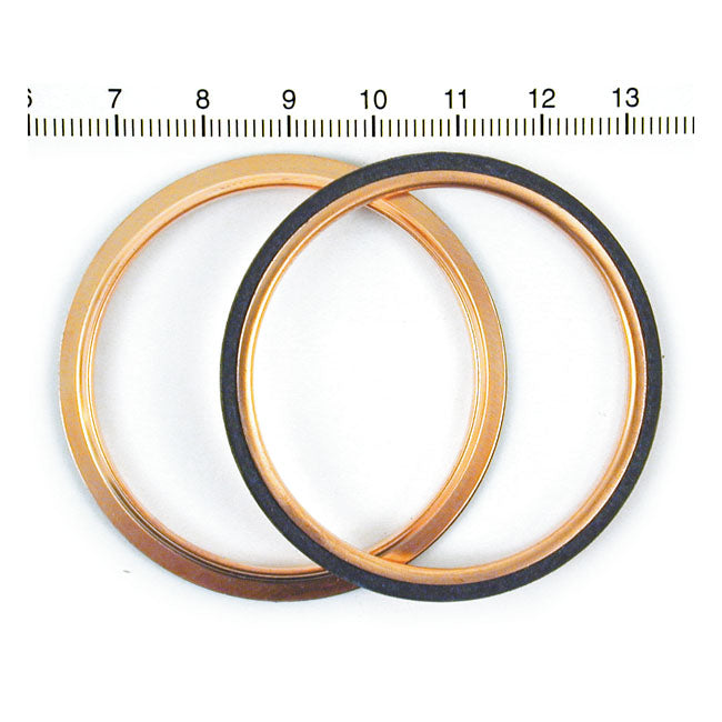 James Gaskets Round Copper Exhaust Gasket Set (Pr) – 1966–1984 Shovel