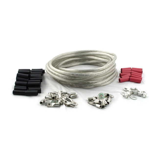 All Balls Custom 25 Foot Battery Cable Kit. Clear