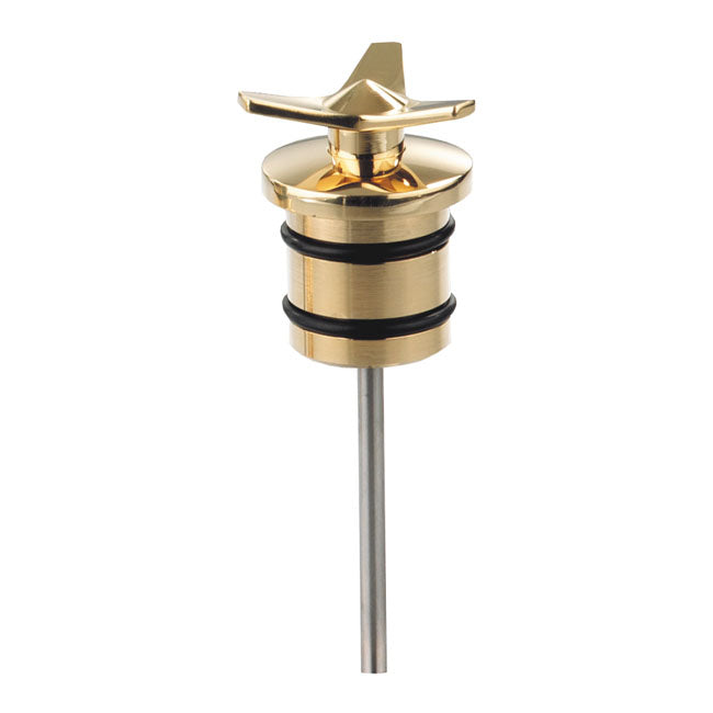 Kustom Tech Spinner Oil Tank Plug. Brass. Polished – 1986–1999 Softail