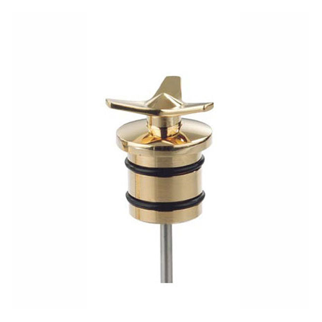 Kustom Tech Spinner Oil Tank Plug. Brass. Polished – 2000–2017 Softail