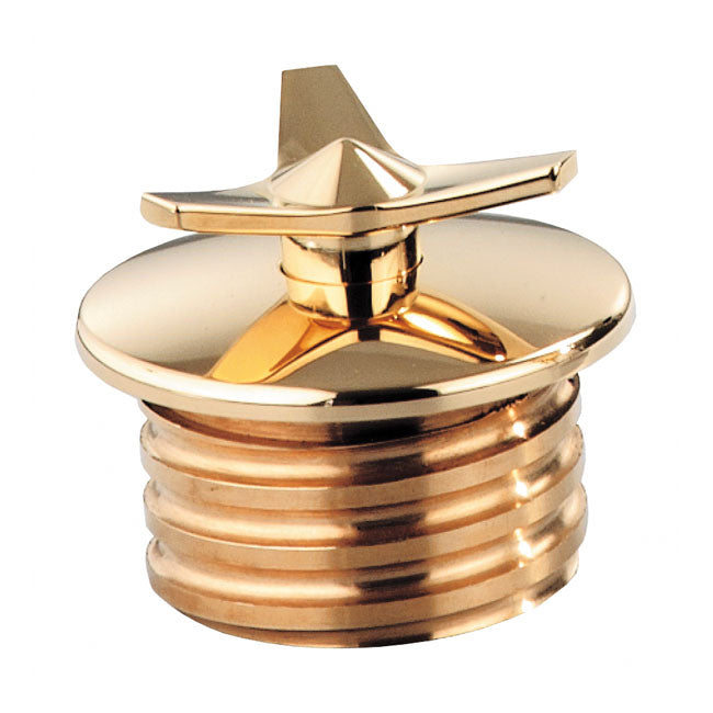 Kustom Tech Spinner Gas Cap. Vented. Brass – 1983–2018 H-D