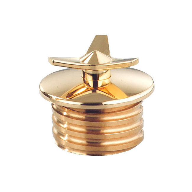 Kustom Tech Spinner Gas Cap. Non Vented. Brass – 1983–1999 H-D