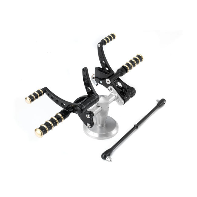 Kustom Tech K-Tech, Vintage Style Forward Controls. Black & Brass – 1986–1999 FXST