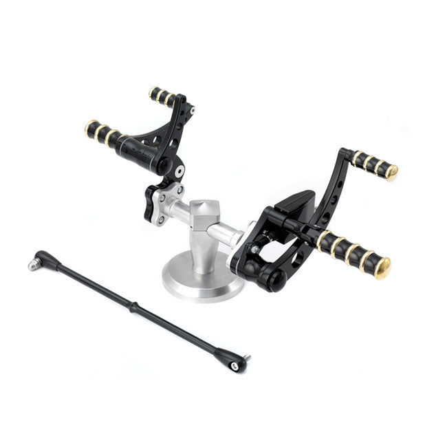 Kustom Tech K-Tech, Vintage Style Forward Controls. Black & Brass – 1986–1999 FXST