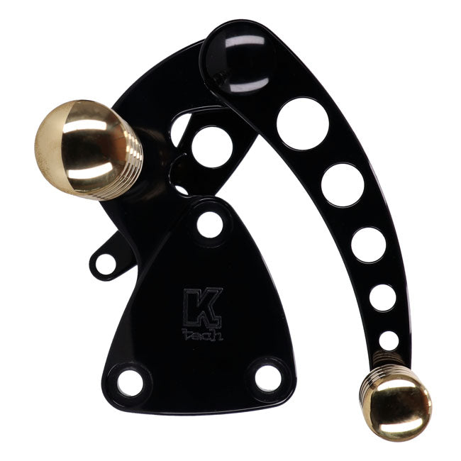 Kustom Tech K-Tech, Vintage Style Forward Controls. Black & Brass – 2000–2017 Softail with Custom Weld-on…